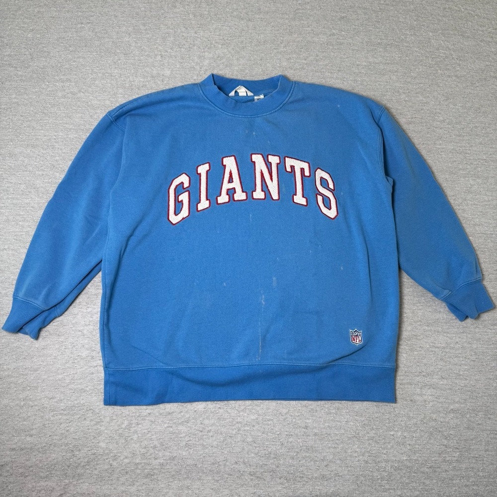 H&M NFL New York Giants Sweatshirt Men's Size Small Blue Graphic Logo Crewneck